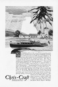 CHRIS-CRAFT & NATIONAL CASKET COMPANY ORIGINAL VINTAGE PRINT AD - Picture 1 of 2