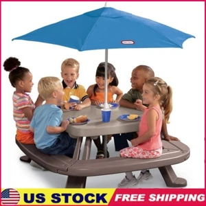 Outdoor Kids Picnic Table W/ Umbrella Folding Multi-Color Playful Design New - Picture 1 of 6
