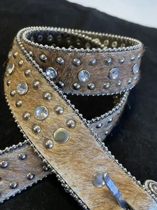 Nacona Child’s Cowhide Belt Genuine Leather Belt With Swarovski Gems Size 24 - Picture 1 of 9