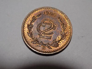 1906 Mexico 2 Centavos - KM#419 - Choice Red/Brown Unc. Coin - Super Nice! - Picture 1 of 2