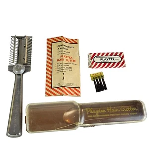 Cortador de pelo Playtex vintage años 50 estuche original instrucciones de corte de pelo cuchillas - Imagen 1 de 11