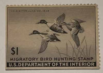 Travelstamps: 1945 US stamps Scott #RW12 Mint Original Gum Hinged - Image 1 of 4