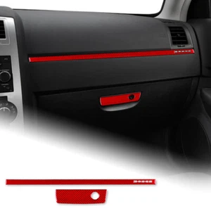 Pegatina de mango de guantera roja de fibra de carbono real para Dodge Magnum Charger 2008-10 - Imagen 1 de 6