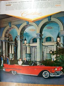 1958 58 Cadillac convertible large mag color car ad -at The Breakers - Picture 1 of 1