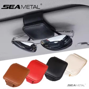 Magnetic Leather Sunglasses Holder for Car Sun Visor Eyeglass Hanger Clip - Picture 1 of 13