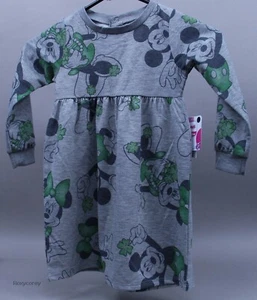 Disney St Patrick's Day Gray with Minnie Mouse Shamrock Dress Size 3T NWT - Picture 1 of 1