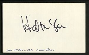 Hal McRae signed autograph auto 3x5 index card Baseball Player 9776