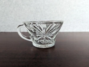 Vintage Anchor Hocking Punch Bowl Glass Cup Starburst Pattern Clear Handle - Picture 1 of 14