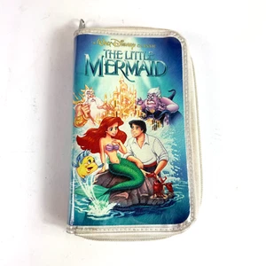 Disney Parks Little Mermaid VHS Purse Clutch Ariel Founder Zip Up Pocket PVC - Picture 1 of 13