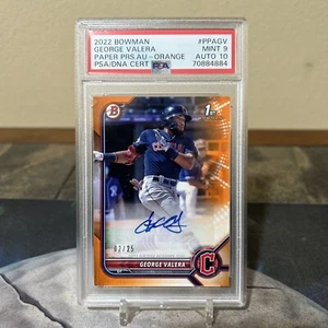 2022 Bowman George Valera Orange 1st Auto #/25 PSA 9/10 AUTO POP 1 - Picture 1 of 1