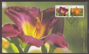 CANADA 2012 FDC 2529-2530 DAYLILIES - ORANGE & PURPLE, DIE-CUT FROM BOOKLET - Picture 1 of 2
