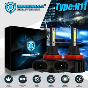 H11 LED Headlight Bulbs 8000K Blue For Toyota Corolla 2009-2015 Camry 2012-2014 - Picture 1 of 12