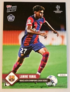2023-24 Topps NOW UCL UEFA Lamine Yamal Rookie RC #9 Barcelona Soccer Card Mint - Bild 1 von 2