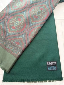 Liberty Wolle und Seide Paisley Schal Stola grün rot blau 142 cm x 27 cm - Bild 1 von 3