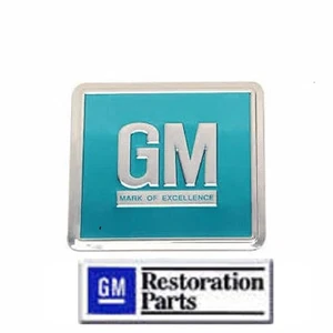 "GM MARK OF EXCELLENCE" TURQUOISE (AQUA) DOOR JAMB EMBLEM DECAL - Bild 1 von 1