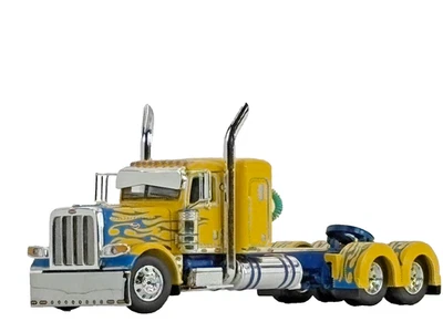 1/64 DCP YELLOW/BLUE PETERBILT 389 W/ 36" SLEEPER - Image 1 of 4