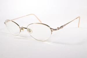 Laura Ashley Eyeglasses GOLDEN Womens Gold Semi-Rimless Metal Glasses Frames - Picture 1 of 4