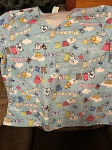 NWT Scrub H Q Short Sleeve “welcome Baby” Size 2XL - Picture 1 of 9