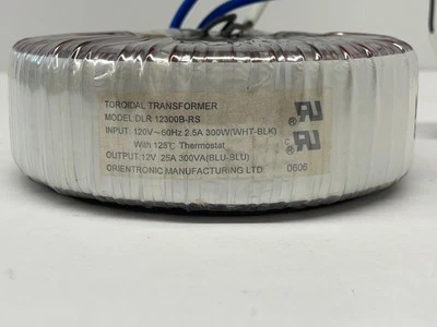 Toroidal Transformer 300W 120V - 12V Magnetic Transformer - DLR 12300B-RS - New - Image 1 of 4