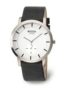 Orologio Da Uomo Boccia Titanium 3540-03 Titan Bianco Con Piccolo Secondo Ø39mm - Foto 1 di 1