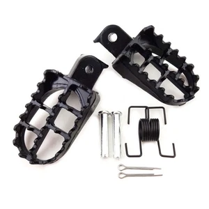 Foot Pegs Black Aluminium Pedal Pads 1Pair For Motorcycle Footrests Pedals New - Picture 1 of 6