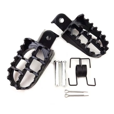 Foot Pegs Black Aluminium Pedal Pads 1Pair For Motorcycle Footrests Pedals New - Image 1 of 4