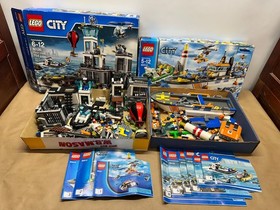 Lego City 60130 Prison Island  +  60014 Coast Guard W/ Boxes Partially Built
