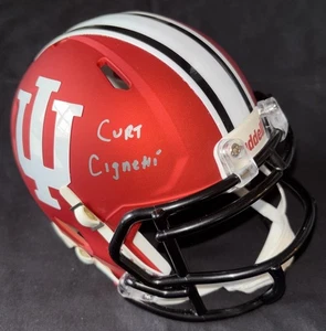 CURT CIGNETTI COACH PSA/DNA COA SIGNED AUTOGRAPH INDIANA HOOSIERS MINI HELMET - Picture 1 of 3