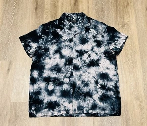 Cuts Shirt Mens XL Blue Gray Tie Dye Button Up Hyperloop Camp Loop Collar - Picture 1 of 8