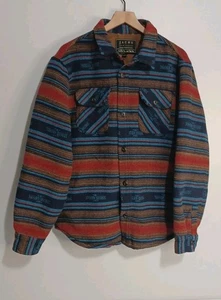 Jachs New York Aztec Jacket Mens Large Blue Shacket Shirt Southwestern Wool (B8) - Picture 1 of 9