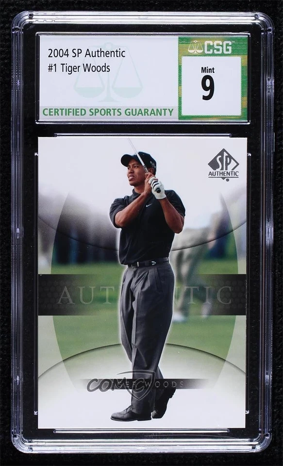 2004 SP Authentic Tiger Woods #1 CSG 9 Mint - Image 1 of 2