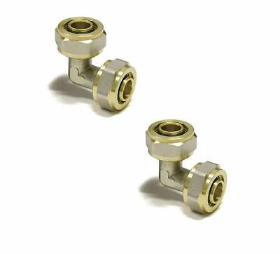 PSW TRADE SUPPLIERS LTD Winkel 16mm - 16mm Verbinder COMPRESSIO für PERT-AL-PERT oder PEX-AL-PEX