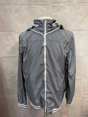 Old Navy Men's Grey Hooded Windbreaker Jacket Full Zip Size XL - Image 1 of 4