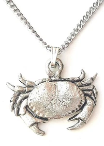 Colgante de cangrejo hecho a mano en peltre macizo en el Reino Unido + caja de regalo gratis - Imagen 1 de 1