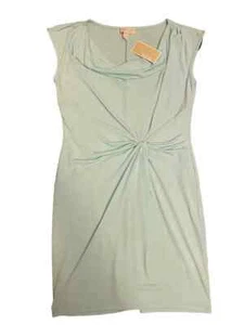 NWT Michael Kors Turquoise Dress Size M Cowl Neck Shirred Waist Retail $120 - Picture 1 of 4