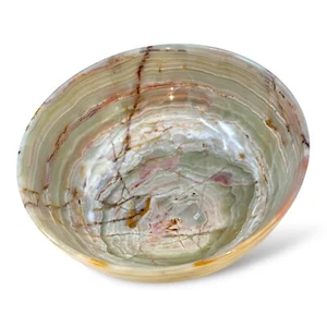 Große grüne Onyx Schale, 7,75" Durchmesser, Naturstein, Geodenschale (A) - Bild 1 von 22