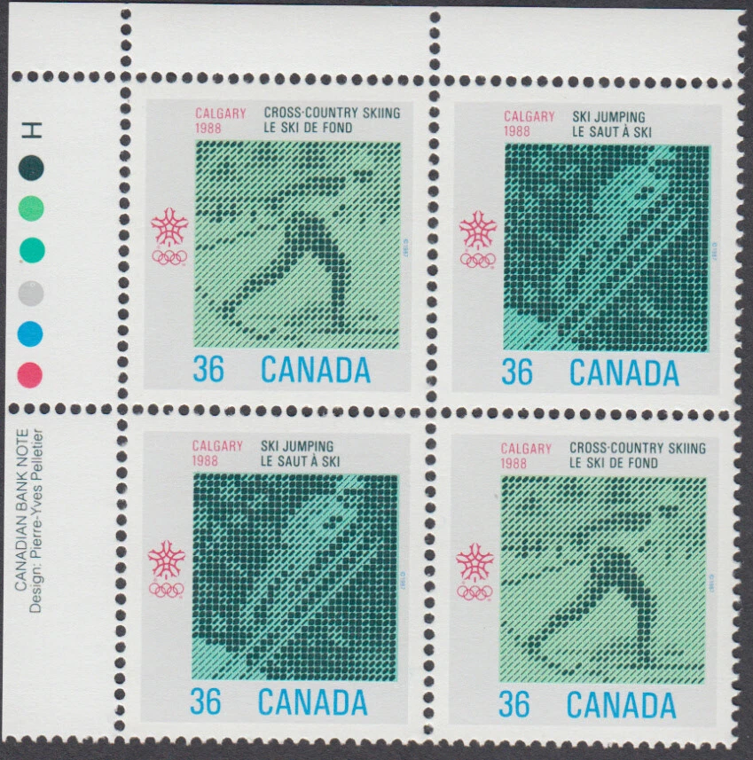 Canada - #1153a Olympic Winter Games -1988, Plate Block - MNH - Image 1 of 1
