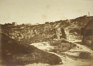 Edouard Baldus "Vue des Buttes Chaumont" Tirage albuminé c.1853 Vintage photo - Foto 1 di 3