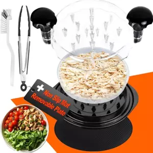 Large Chicken Shredder Tool Twist - Manual & Chopper with Brush Food Tongs BPA - Picture 1 of 12