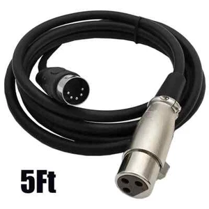 Cable conector audio adaptador 3 pines macho a XLR 3 pines hembra 5 pies MIDI DIN - Imagen 1 de 4