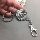 Saint St Christopher Protect Us Medal 1.5" Keychain w/ Clip Swivel 6.5" Long