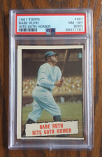 1961 Topps #401 Babe Ruth New York Yankees Original Baseball Card PSA NM/MT8(OC)