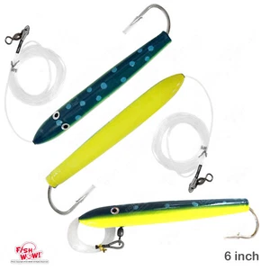 3 Stück 6" Angeln Zeder Plugs Rig Thunfisch Mahi Trolling Holzköder 10/0 Haken Dorado - Bild 1 von 5