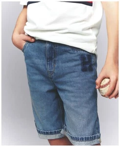 Tommy Hilfiger Loose Denim Shorts Big Boys 12 Missouri Mid Rise Zip/Button - Picture 1 of 17