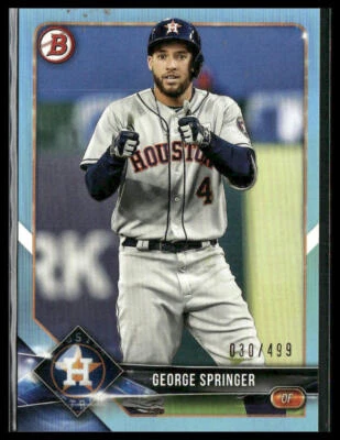 George Springer #14 2018 Bowman Sky Blue 30/499 - Image 1 of 2
