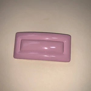 Vintage große Zuckerwatte rosa rechteckige Lucite Haarspange Nachlass Sammlung - Bild 1 von 7