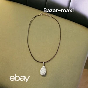 Collana con ciondolo pietra naturale-occhio di tigre-marmo-opale-nuova - Foto 1 di 4