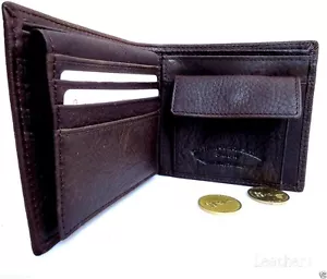 Herren Vollleder Geldbörse 8 Kartenfächer 1 Ausweisfenster 3 Geldscheinfächer Münzfach - Bild 1 von 7