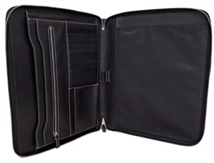 Coach Document Case Black Leather Clutch Bag Pc Business Portfolio - Picture 1 of 14