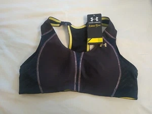 Under Armour NWT Womens Bra Hi-Impact Compression Black Yellow 38A - Picture 1 of 6